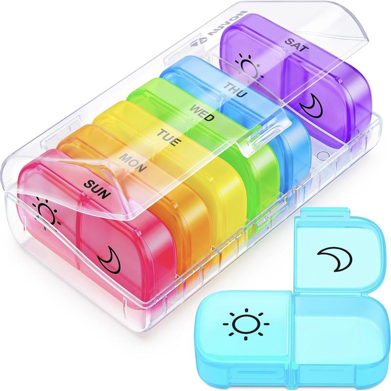 AM PM Weekly Pill Organizer – Travel-Friendly, Large Capacity & BPA-Free