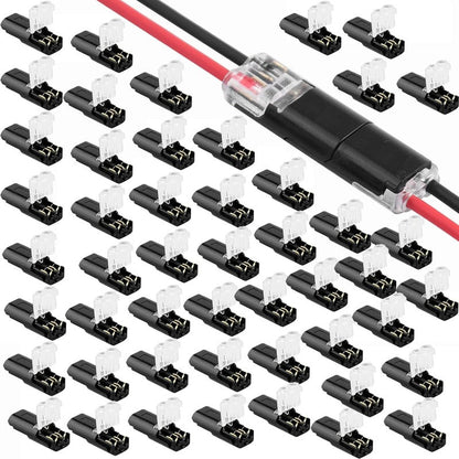 2-Pin Solderless Wire Connector – Compact Plug for LED Strips & 18–22 AWG Cables