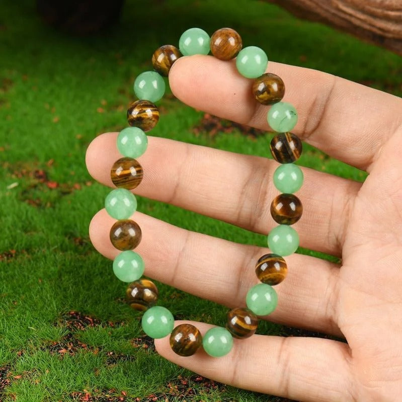 Wealth Guardian Crystal Bracelet – Aventurine & Tiger-Eye