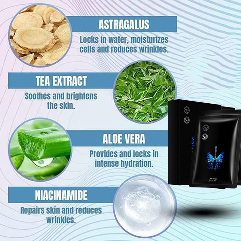 🛒🛍️✨50% OFF Hot Sale🏷️WATERFLY® Freezing Mask, 5 Pairs, for Facial Nourishment🌱 and Wrinkle Removal Water Butterfly