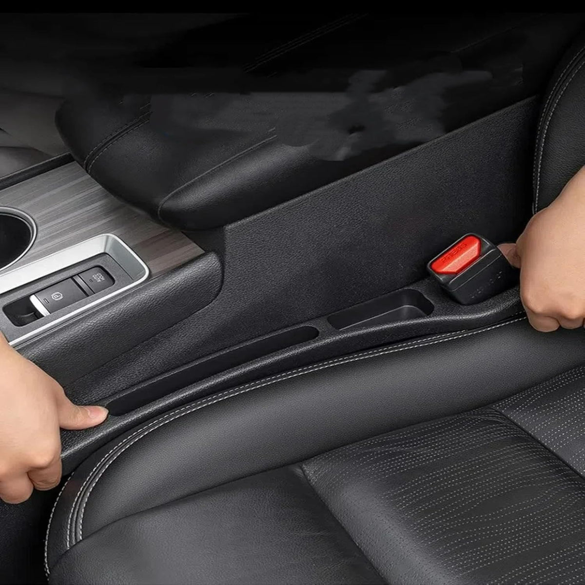 Eptchn Car Seats Gap Filler Dual with Belt Slot