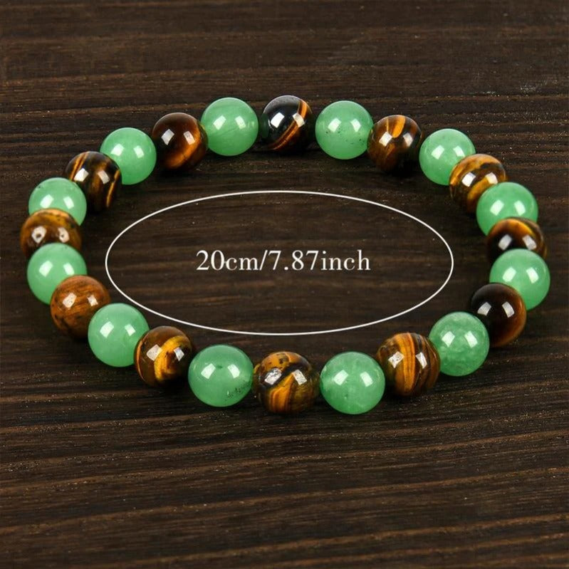 Wealth Guardian Crystal Bracelet – Aventurine & Tiger-Eye