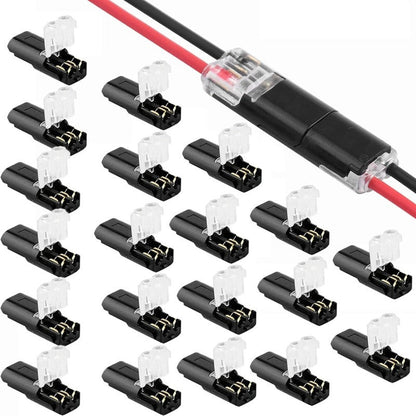2-Pin Solderless Wire Connector – Compact Plug for LED Strips & 18–22 AWG Cables