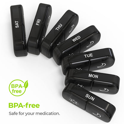 AM PM Weekly Pill Organizer – Travel-Friendly, Large Capacity & BPA-Free