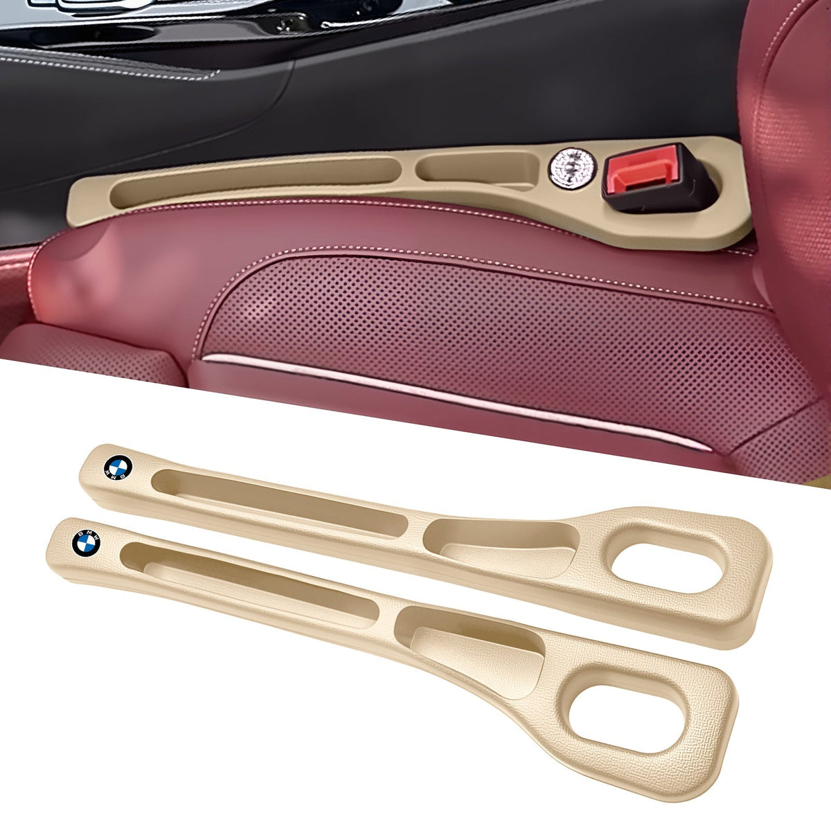 Eptchn Car Seats Gap Filler Dual with Belt Slot